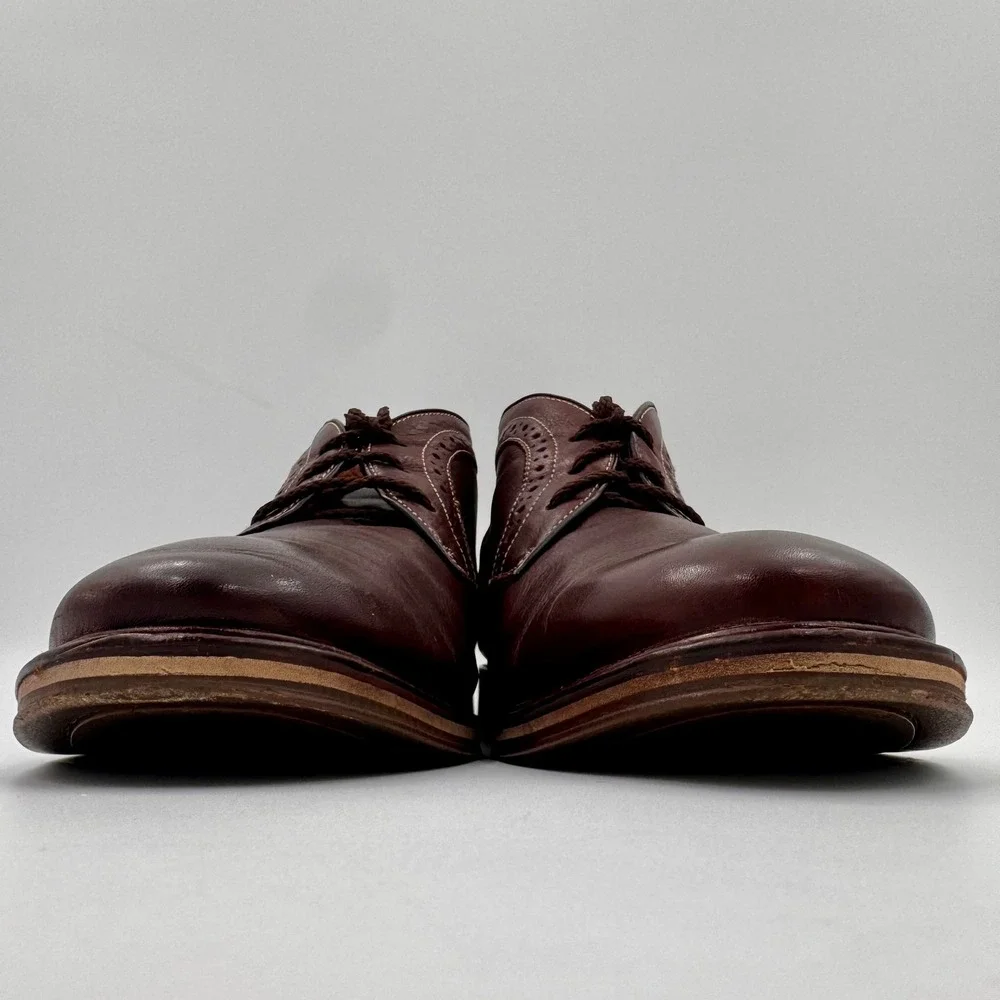 Johnston and Murphy Mahogany Leather Brogue Chukka Boots Sheepskin Lining 13M